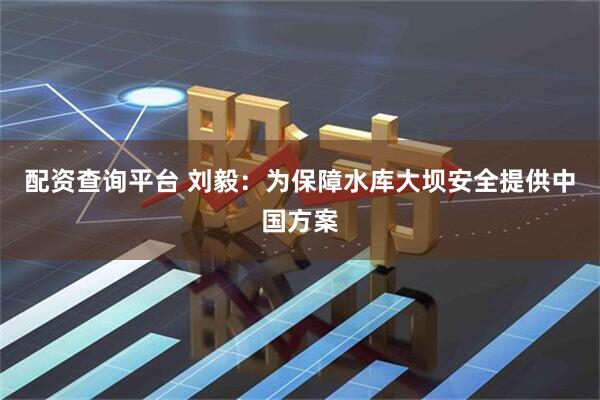 配资查询平台 刘毅：为保障水库大坝安全提供中国方案